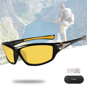 Eyewears Queshark Polariserade vandringsglasögon UV -skydd Sportglasögon Fiske Klättring Camping Rinnande Skidåkning Cykel Eyewear Män Kvinnor Kvinnor