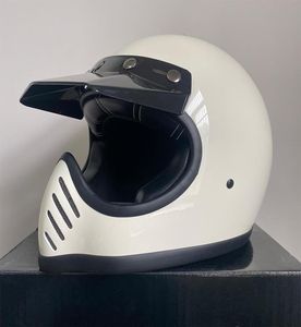 Motorcykelhjälmar DOT ECE Godkänd professionell vintage Moto3 Handmad hjälm full ansikte ljusvikt Fiberglas Shell Cascos5207010