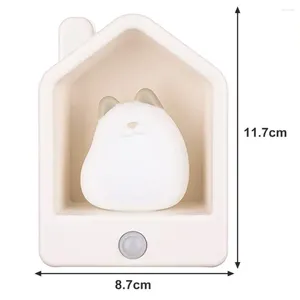 Night Lights Silicone Doll Light Motion Sensor For Hallway Closet Intelligence Sensing Stair Room Lamp