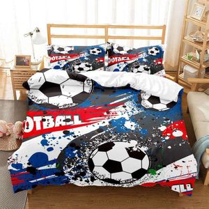 Boys Bedding Set Microfiber Football Comforter for Kids Girls Teens Sports Theme Duvet Hip Hop Graffiti Quilt Cover