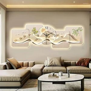 Wall Clocks Luxury Modern Living Room Led Silent Nordic Minimalist Watch Art Mural Design Home Decoration