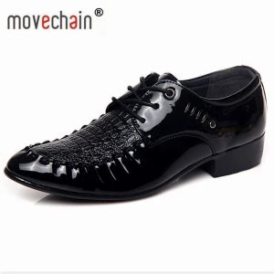 靴MoveChain New Fashion Men's Bussiness Dress Shoes Mens Oxfords Leather Shoes Man Breatable Laceup Wedding Party Shoes