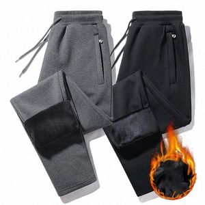 Pantaloni invernali da uomo foderati in pelliccia Jogging da uomo pantaloni sportivi spessi con coulisse pantaloni da uomo in pile pantaloni da corsa pantaloni caldi Plus Size 6XL G50q #