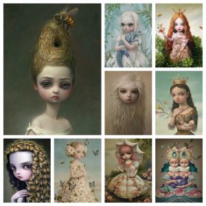 Stitch Mark Ryden Artwork Diamond Rhinestones Malowanie kreskówki Girl Surreal Wall Art Cross Stitch Haft haft obraz Mosaic Decor Home Decor