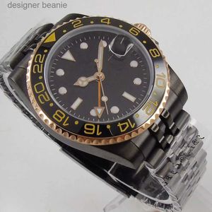 Wristwatches Black dial anniversary Str PVD T date indicator spherical glass automatic mens watch case wristwatchC24410