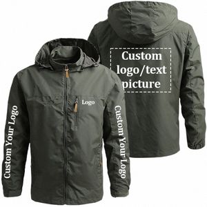 custom Logo Men Windbreaker Military Field Jackets Outerwear Mens Tactical Waterproof Pilot Coat Hoodie Men Hunting Army Clothes G2Rm#