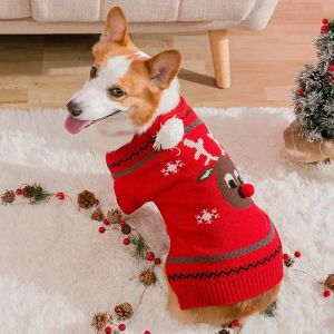 Suéteres 2023 roupas de cachorro de natal corgi roupas de inverno quente teddy alce malhas animal de estimação camisola de duas pernas filhote de cachorro macio pulôver suéter de cão