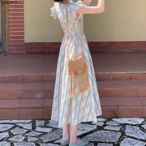 Französischer Hof-Stil, neues chinesisches Feenkleid, Sommer-Design, Blumen-Patchwork, Temperament, schlanker und langer Rock