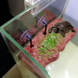 Dekorationer husdjur sköldpadda torkning tillbaka plattform fisk tank automatisk flytande ö amfibisk husdjur klättring sten lyft flytande plattform