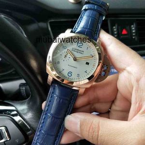 Designer Watches Pam Mechanical Luxury Watch Panera Automatisk rörelse Sapphire Mirror Belt Importerad verklig kohudbandstorlek Diameter 44mm vattentät w