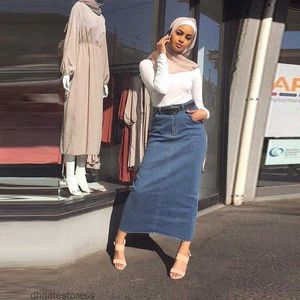 Etekler faldas mujer moda 2023 Yüksek bel uzun denim etek kadınlar rahat kot pantolon bodycon maxi jupe longue femme spodnica