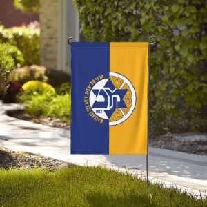 Tillbehör MacCabi Tel Aviv Basketball Garden Flag Doubleided Tryck Dekorativa flaggor Yard Banner Holiday Flag Party Outdoor Home Signs