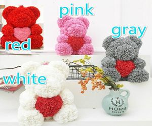 Upuść 40 cm z sercem Big Red Bear Rose Flower sztuczny dekoracja Prezenty świąteczne dla kobiet Walentynki No Box w ST8771602