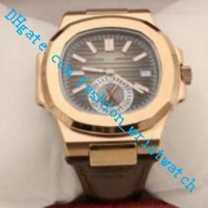Mężczyźni oglądają promocję na rękę 40 5 mm 5980R-001 Automatyczne czarne brązowe skórzane pasek luksusowy zegarek 238p