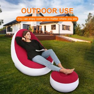 Gear Ierable Furniture Chair Sofa Lounger med Ottoman Foot Pall Rest Single Couch Beag vardagsrum utomhusluftstolar