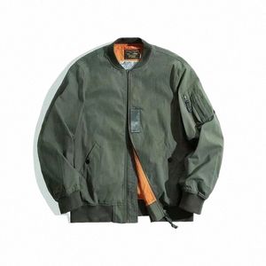 男性用服アメリカンヴィンテージパイロットジャケットグリーン野球春秋のfiオールマッチボンバージャケットw3jn＃