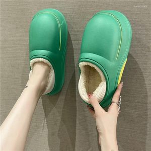 Casual Schuhe Frauen Hausschuhe Winter Warm Plüsch Für Flache Hause Baumwolle Rutschen Wasserdicht Boden Schuh Damen