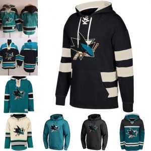 65 Erik Karlsson Felpa con cappuccio da uomo San Jose Sharks Blank personalizzata in jersey Felpe con cappuccio autentiche maglie felpe invernali