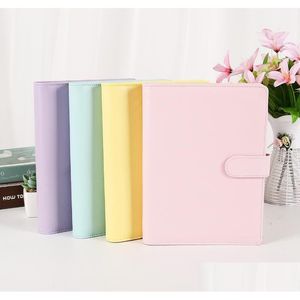 Not Defteri Toptan A6 PU Deri Defter Bağlayıcı Aron Renk 19x13cm Doldurulabilir 6 Yüzük dolgu kağıdı için özel DIY damla dağıtım dhbbn