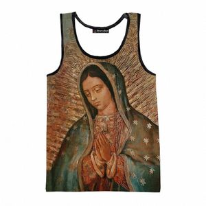 guadalupe Virgin Mary Catholic 3D Printed Tank Tops Sleevel Shirts Men Women Summer Harajuku Streetwear Persality Tops Tees h4AL#