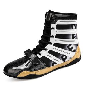 Hbp botas esportivas de couro pu, profissionais, feitas sob medida, masculinas, levantamento de peso, luta, boxe