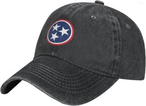 Ballkappen Cowboyhut Trucker Papa Geschenk Verstellbarer Schnallenverschluss Tennessee Tri Star Flag Sonnenhut Unisex