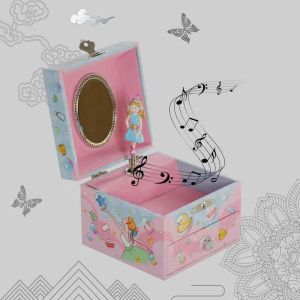 箱を回転させる女の子の音楽箱鏡と引き出し付きの音楽の宝石箱木製バレリーナミュージックボックスクリスマスバースデーギフト女の子のための誕生日プレゼント