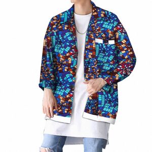 아프리카 폭격기 재킷 남성 바진 풍부 아프리카 의류 남자 왁스 인쇄 코트 다이키 아프리카 옷 caital coat jacket wyn806 u4bp#