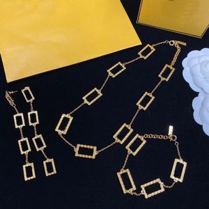 Geometria de latão corrente colar pulseira feminina gravada iniciais f configurações de letras 18k ouro designer jóias aniversário festivo presentes de natal hfs7 --01
