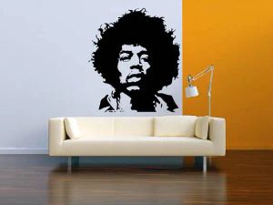 Stickers Rock Guitarist Hendrix Removable Wall Stickers for Bedroom Home Quotes Vinyl Waterproof Decals Living Room Art Decor K161