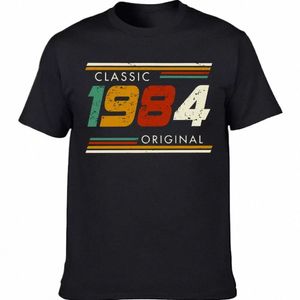 Graficzny prezent urodzinowy krótki rękaw 40 lat urodzony w 1984 roku 40. urodziny letnia koszulka retro vintage 1984 Tshirt R65L#