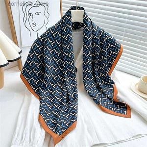 Bandanas Durag Dragves تصميم جديد الأزياء Twill Silk وشاح للنساء تزيين الطباعة بطبعة شال شال شال حجاب سيدة سكوير فولارد باندانا Y240325