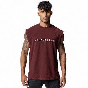 gym Mens Summer Cott Bodybuilding Tank Tops Fitn Sleevel Shirt Male Stringer Singlet Casual Letter Undershirt Men Vests P7pG#