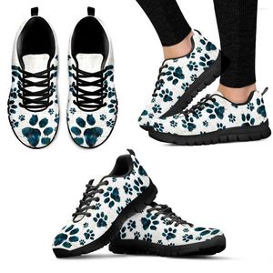 Casual Shoes INSTANTARTS Fashion Blue Dog Print Lightweight Outdoor Comfortable Summer Breathable Basketball Zapatos