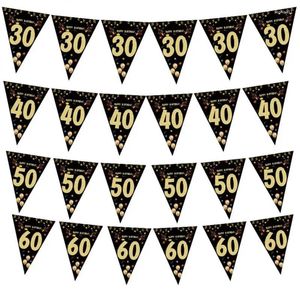 Dekoracja imprezowa 40 50 60 rok wszystkiego najlepszego z okazji urodzin Streamer dla tła dla dorosłych rocznicę 40age czarne flagi