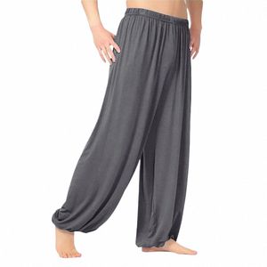 Calças harem calças de yoga homens casuais cor sólida calças largas dança do ventre yoga calças moletom na moda solta dança roupas esportivas 21s8 #