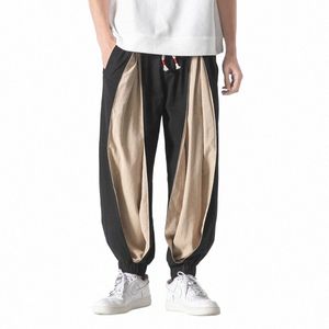 Mężczyźni luźne spodnie do joggingu 2022 NOWOŚĆ FI Patchwork Harem Pants Mężczyzna vintage dres press Mężczyznę Cott Spodni Streetwear 5xl o7rt#