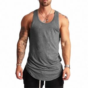 bodybuilding New Brand Solid Tank Top Men Stringer Tanktop Fitn Singlet Sleevel Shirt Workout Man Undershirt Gym Clothing h5zj#