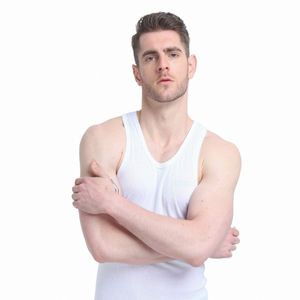 Män muskelvästar Cott Underwear SleeVel Tank Top Solid Muscle Vest Underdirts O-hals Gymkläder Bodybuilding Tank Tops L85J#
