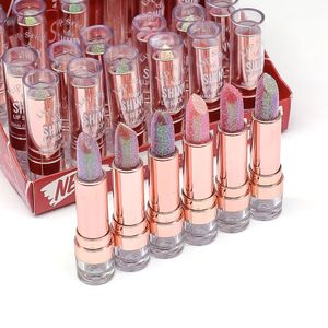 24pcs Diamond Glitter Matte Lipstick Sparkling High Pigment Longlasting Non-Stick Waterproof Shiny Lipstick Girls Party Gifts 240313