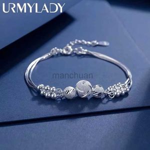 Bracciale a catena fine in argento sterling 925 con perline portafortuna, adatto per donne, feste di moda di lusso, matrimoni, appassionati di gioielli, ciondolo regalo 240325