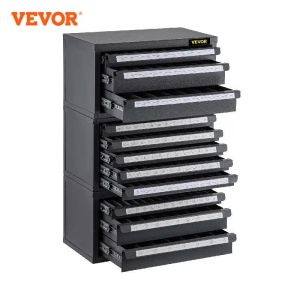 引き出しVevor Stackableドリルビットディスペンサーオーガナイザーキャビネット3ピースキット3/5DRAWERワークショップハードウェアオートカーメンテナンスストレージボックス