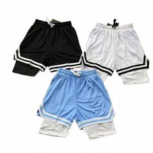 Männer Schlitz Shorts Basketball Hosen Sport Fitn Skinny Sweatpant Slim US Quick Dry Gym Elastische Sportbekleidung Schwarz Weiß Blau k5PB #