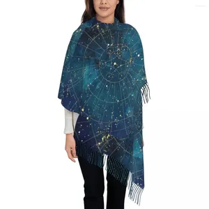 Scarves Unisex Scarf Warm Astrology Large With Long Tassel Star Map City Lights Shawl Wraps Autumn Custom Bufanda