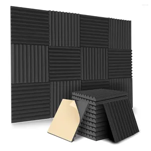 Bowls 12 Pack Self-Adhesive Acoustic Panels Sound Proof Foam High Density Soundproofing Wall For Home(Black)