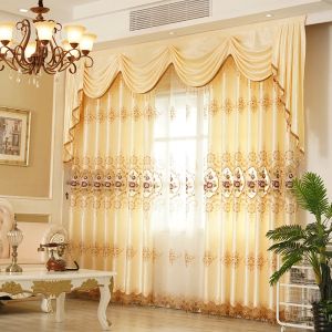 Cortinas europeias para sala de estar, clássicas e modernas, bordadas, ocas, para quarto, luxo, piso ao teto, janelas personalizadas