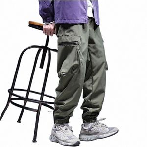 Calças de carga Hip Hop Corredores Homens Soltos Harem Pants Baggy Casual Ankle-Length Calças Preto Verde Sweatpants Homens W15o #