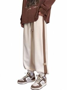 new Autumn Winter Men Striped Patchwork Sweatpants Casual StreetWear Cott Harem Pants Sports Trousers Male Hip Hop Pants 81cw#