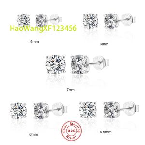 1 karat 0,5 Kolczyki karatowe S925 Pure Silver Ear Stud luksus Moissanite Four Claw Ear Stud 1Pair Body przekłuwanie