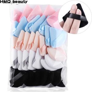 Sponges Applicators Cotton 10/20 triangular velvet powder puffs mini finger puffs mixed cosmetics accessories washable fashionable makeup tools Q240325